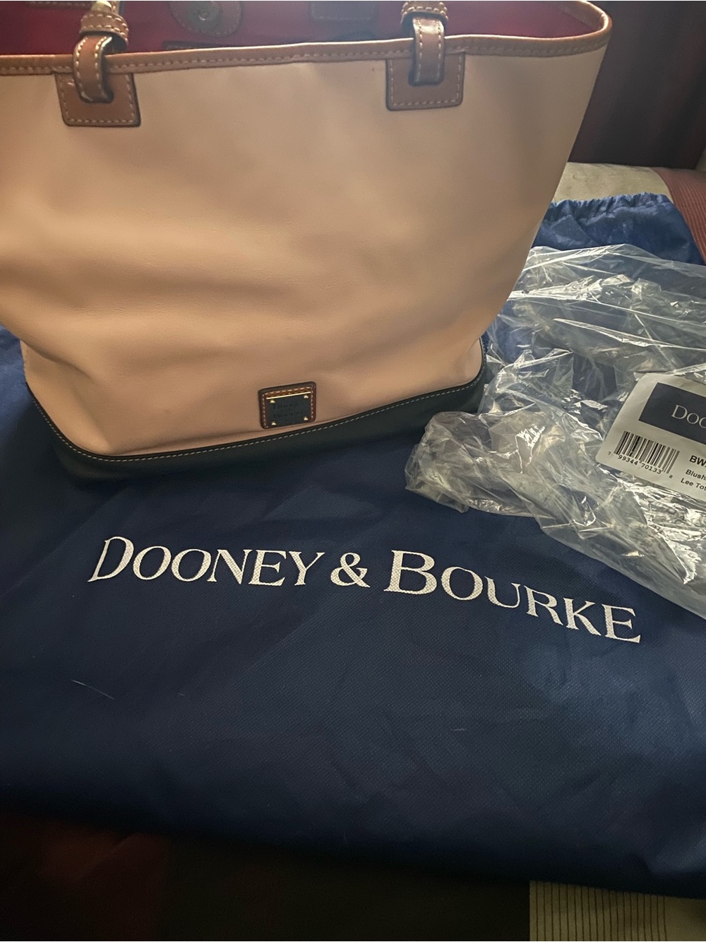 Dooney & Bourke Blush and Navy Lee Tote